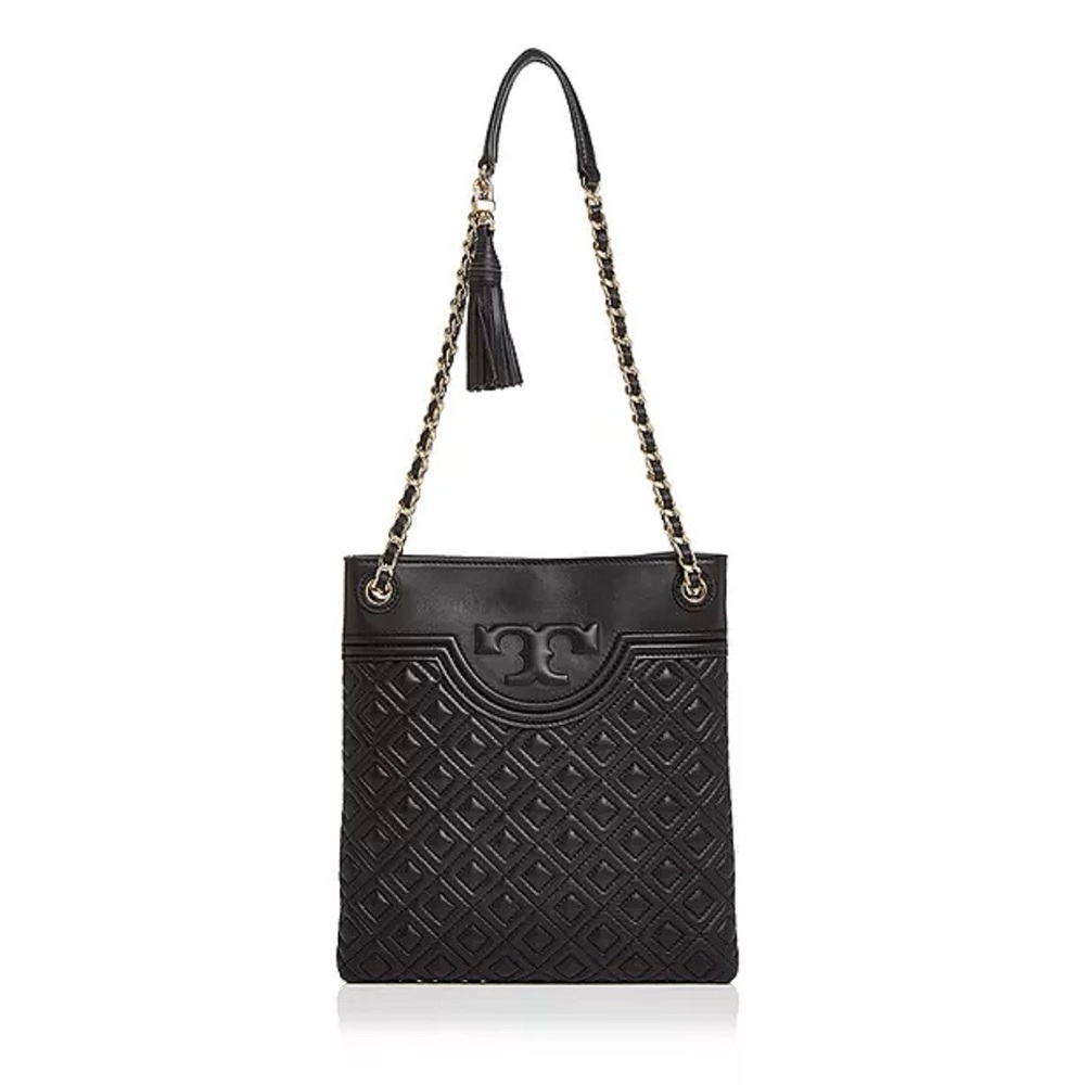 TORY BURCH Fleming Quilted Leather Swingpack Black Crossbody Bag